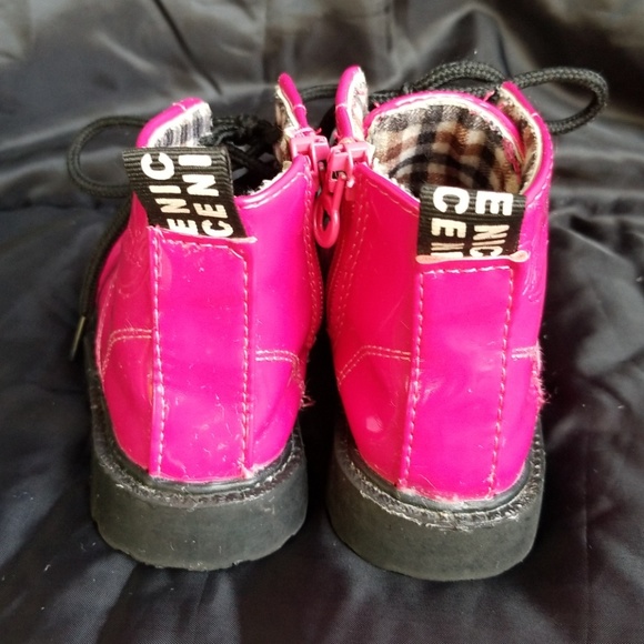 Faux Patent Leather Combat Boots - Picture 2 of 4